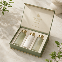Boîte magnétique rigide haut de gamme écologique avec doublure en éponge et pelliculage mat pour kit de soins du visage, coque en papier d'art