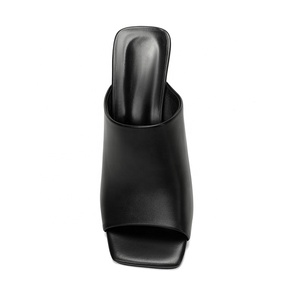Mules élégantes et sexy pour femmes à bout carré ouvert, talon noué, antidérapantes, style minimaliste, avec talon artistique doré - Product Image 6