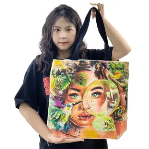 Custom Printed Shopping Bags Canvas Cotton Tote Bag Reusable Shopping Canvas Bags