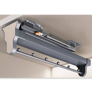 HNOSS Porte-pantalon coulissant en aluminium gris pour armoire à vêtements suspendus coulissants - Product Image 1