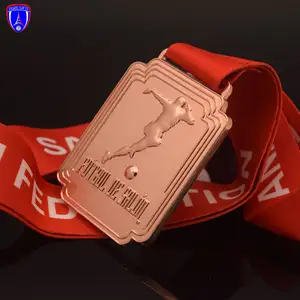 Blanc 3D Золотые футбольные медали, футбольные награды, Спортивная эмалированная памятная медаль с лентой
