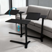 Bureau debout à colonne unique à vérin pneumatique, design moderne, réglable en hauteur, en métal, mobile, table d'appoint inclinable pour canapé, pour bureau