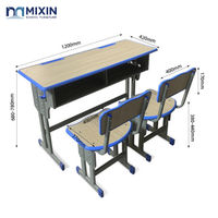 Mesa de Estudio de Madera para Dos Personas, Silla de MDF con Características Ajustables y Cómodas para Uso en Escuelas, Hogares, Oficinas y Hospitales, Diseño Moderno