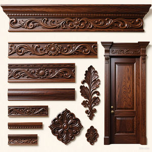Kustom cetakan kayu antik garis pintu Margin kayu langit-langit Trim moulding untuk dekorasi Interior ukiran kayu applique - Product Image 1