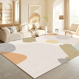 Tapis Moderne Abstrait Rectangulaire Antidérapant Tons Chauds pour Salon et Chambre, Épais en Fausse Fourrure Cachemire, Nettoyage Facile, Style 2025 - Product Image 4