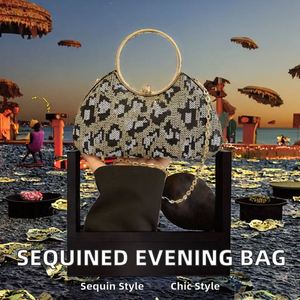 Bolsos de noche para dama hechos a mano H-4317 de alta calidad en metal dorado y plateado con cuentas de piedras para bodas y - Product Image 2