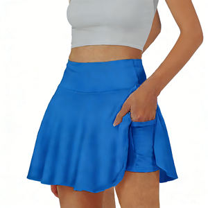 Ensemble de jupes de sport pour femmes, 4 pièces, personnalisable, taille haute, évasée, douce, en crochet, taille élastique, mini-jupes décontractées, séchage rapide - Product Image 5