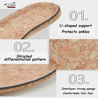 Semelles orthopédiques Mustang de haute qualité en PU/EVA, confortables, respirantes, antidérapantes, durables, antichocs, pour pieds plats