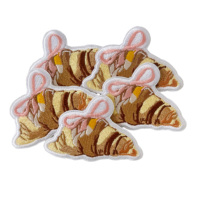 Patch brodé 3D personnalisé en fer à repasser, motif floral alphabet 2D en tissu toile, pour vêtements