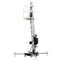 Plateforme élévatrice télescopique électrique portable en alliage d'aluminium avec mât vertical de 4m, 6m, 8m, 12m
