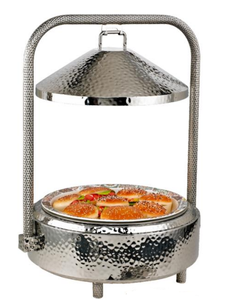 Calentador de Alimentos de Acero Inoxidable de Alta Gama con Tapa Dorada Martillada, 6L, a Base de Alcohol, para Hoteles y Restaurantes de Lujo, para Chefs Ejecutivos - Product Image 4