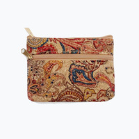Mini Portable liège minorité imprimé porte-monnaie liège à la mode Vintage fermeture éclair rouge à lèvres Mini sac d'argent porte-carte portefeuille