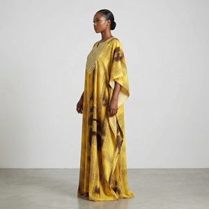 Robe Bubu pour femme, style africain, nouvelle collection, imprimé ethnique, coupe ample, décontractée, pour soirée, mode été 2026, ornée de diamants - Product Image 3