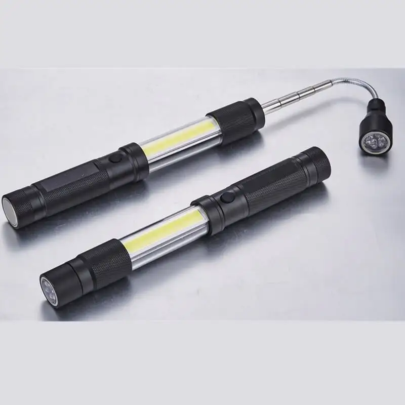 Torcia telescopica in alluminio 6LED + COB con torcia frontale flessibile pick-up magnetica