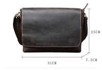 Sac de travail rétro en cuir imperméable fait à la main, sacoche de facteur pour ordinateur portable de 13 pouces