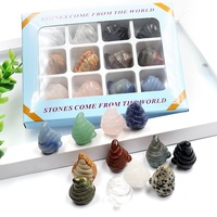 Coquille de limace de mer en cristal naturel sculptée, 1 pouce, pierre de guérison polie pour la décoration de la maison, protection énergétique des chakras, cadeau en gros