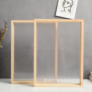 Wooden Glass Photo <b>Frame</b> Rectangular Customizable Inner Size Durable Tabletop Display Bedroom Study Entrance Hall - Product Image 2