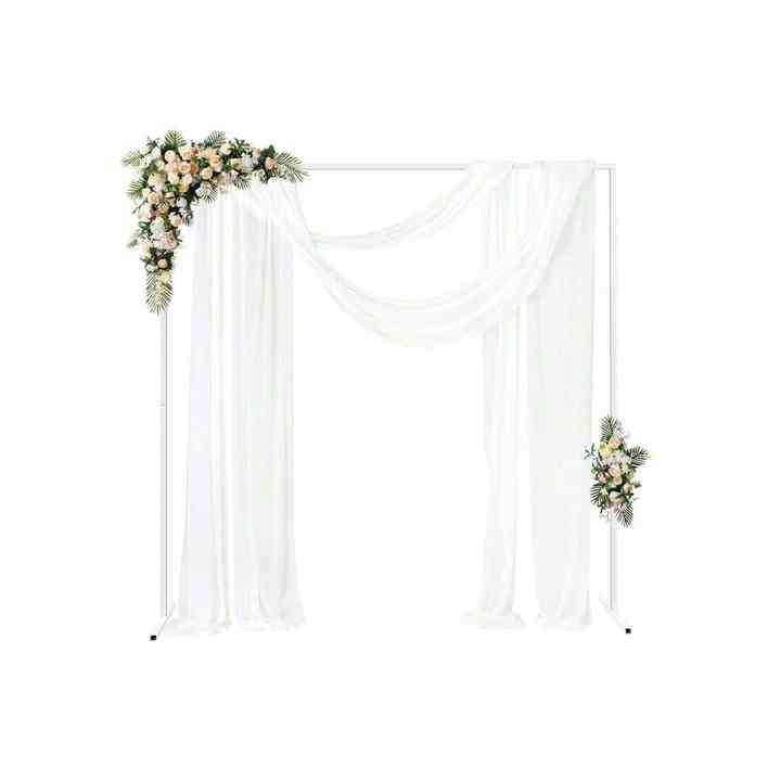 2*2M White Wedding Banner Stands 25mm Square Tube for Weddings Anniversaries Birthday Parties and Any Other Special Events