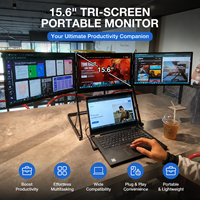 Nuevo Extensor de Pantalla Triple 2026, Monitor Portátil de Aleación de Aluminio de 15.6 Pulgadas FHD IPS para Viajes de Negocios, Compatible con Laptop Windows y Mac