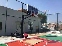 Système de basket-ball pliable pour activités sportives, avec roues faciles à déplacer