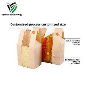 Sacchetto per Pane in Carta Kraft Antiossidante VEIKUN con Finestra, Logo Personalizzato, Biodegradabile, per Imballaggio di Toast e Prodotti da Forno - Product Image 4