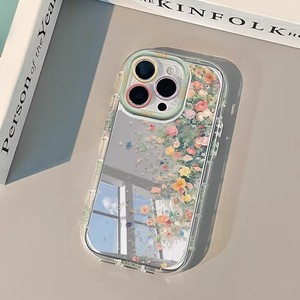 Coque adaptée pour iPhone 16 Pro Max, coque miroir crème - fleurs colorées, coque de téléphone antichoc intégrale - Product Image 2