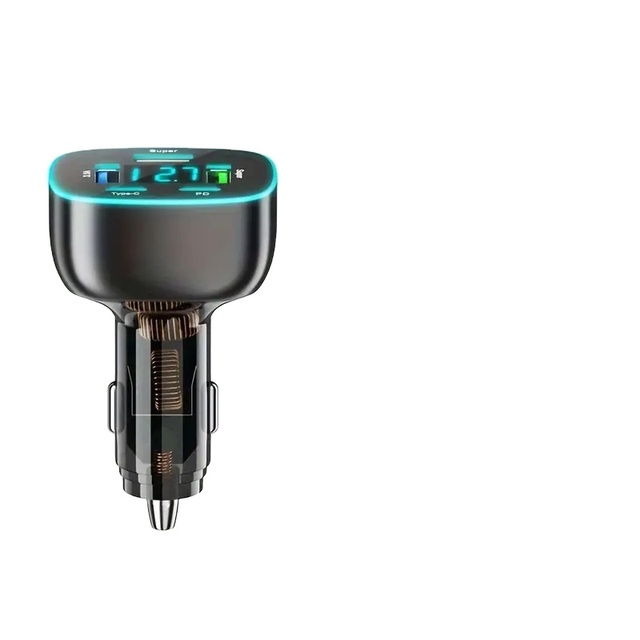 250W Super Fast Car Charger with 5A Power Adapter, USB & Type-C Quick Charge Cable, Fit for All Vehicles