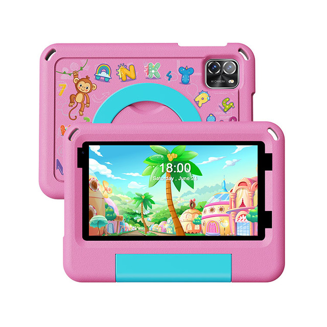High Performance 7 Inch Blue Pink Kids Tablet with Android 14 Wifi 3GB Allwinner New Octa Core Processor for Educational Gaming