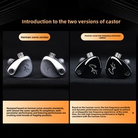 KZ-Castor HiFi Audiophile Écouteurs intra-auriculaires à double dynamique 3,5 mm filaires réglables pour la surveillance musicale sur scène en direct