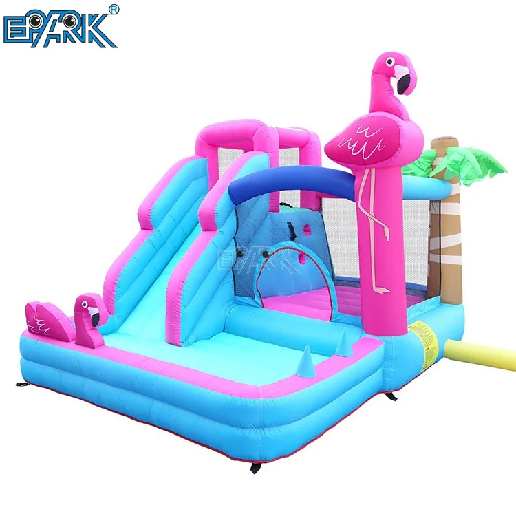 Indoor Outdoor <span class=keywords><strong>Aufblasbare</strong></span> Hüpf spiele Giant Bouncy House Flamingo Jumping Castle Bounce Slide Aufblasbarer Türsteher für Kinder