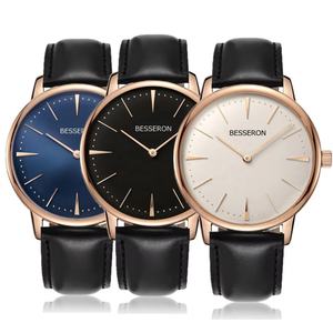 Reloj BESSERON de 42 mm, Minimalista, con Logotipo de Gran Marca, Movimiento Personalizado, Resistente al Agua, de Acero Inoxidable en Oro Rosa para Hombre - Product Image 2