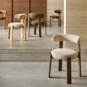<span class=keywords><strong>Sillas</strong></span> de Comedor Nórdicas al por Mayor para Hoteles y Restaurantes, <span class=keywords><strong>Sillas</strong></span> de Salón de Chenilla Beige con <span class=keywords><strong>Madera</strong></span> Maciza de Fresno en Color Nogal - Product Image 6