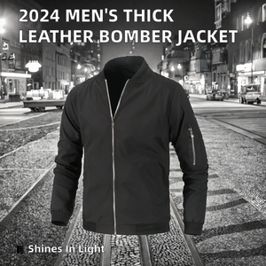 Long Casual Winter Windbreaker Bomber Jacket for Men Waterproof Breathable Polyester/Cotton Shell Printed Design - Product Image 2