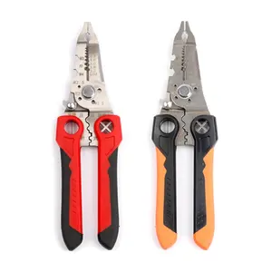 Professional 8.5in Stainless Steel Non-slip PP Handle Wire Cutter Crimping Pliers Wire Strippers