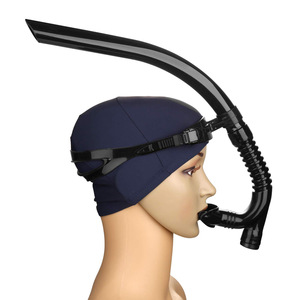 Front Mounted <b>Headband</b> Snorkel Adult Training Liquid Silicone Wet Snorkel <b>Black</b> Blue Red Yellow PVC Silicone PC Durable - Product Image 1
