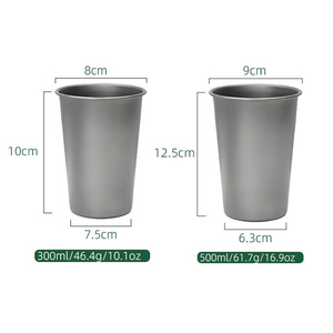 Taza de cerveza de titanio ultraligera para exteriores, taza de cerveza compacta apilable de 500ml, taza Mag de cerveza de titanio de 300ml para café y bebidas - Product Image 2