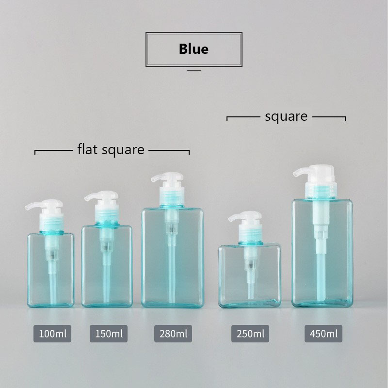 blue bottle + clear pump