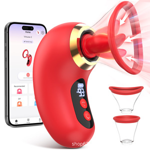 Mainan seks dewasa wanita bertenaga USB Licking & mengisap <span class=keywords><strong>Stimulator</strong></span> klitoris Vibrator lidah mawar penjepit puting grosir - Product Image 1