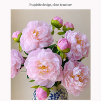 Pivoine chinoise en soie, fleurs artificielles haut de gamme, bouquet réaliste pour décoration de salon et de mariage