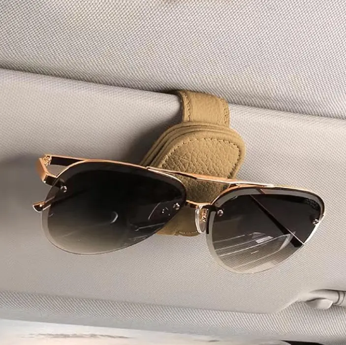 Magnetic couro óculos óculos óculos titular para carro bilhete cartão clip macio capa protetora para viagens
