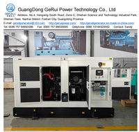 Groupe électrogène diesel silencieux 50Hz 80kW 100kVA GRW80 24V DC à démarrage électrique, 100% efficace, avec capot, compatible ATS