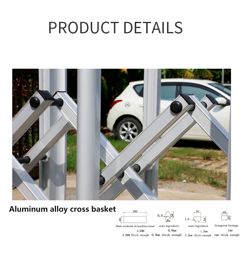 Simple Design Aluminum Alloy Electric Retractable Slide Security Entrance Gate