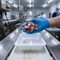 Cœurs de poulet congelés Halal IQF en gros, en vrac, pour l'exportation, produits carnés nettoyés, fournisseur de viande de poulet de chair
