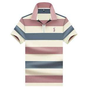 Camisa de poliéster a rayas con bordado para hombre, sin planchar, informal, para papás jóvenes y de mediana edad, ideal para el verano. - Product Image 5