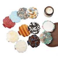 Cermin Lipat Kecil Cantik Bentuk Kerang Laut untuk Wanita dan Anak Perempuan, Cermin Rias Genggam Dinding, Cermin Kosmetik Kompak Custom dari Asetat dengan Kotak