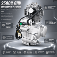 Mesin Motor 250cc Berpendingin Udara CB250 Silinder Tunggal 4-Tak OHV Starter Elektrik 5-Percepatan