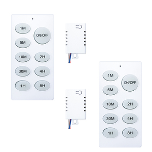 Interruttore a <span class=keywords><strong>Timer</strong></span> conto alla rovescia 110V/220V per Lights1-5-10-30 Min/1-2-4-8H indicatore a LED a tempo Multi-stadio regolabile 9 pulsanti 20m gamma - Product Image 1