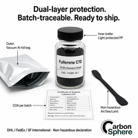Fullérène C70 en poudre noire, Buckyball, pureté 99,9%, antioxydant, additif lubrifiant, CAS115383-22-7