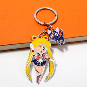 Gato de dibujos animados <span class=keywords><strong>Tsukino</strong></span> <span class=keywords><strong>Usagi</strong></span> Anime Sailor Moon Charms llavero - Product Image 2