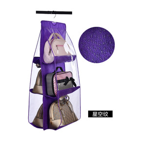 Organizador de bolsos colgante transparente de varias capas, a prueba de polvo, para almacenamiento de bolsos, montado en la pared, tela no tejida, 35x35x90 ZQ - Product Image 5